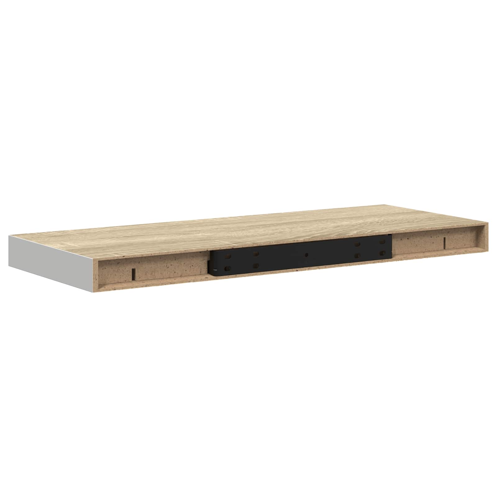 vidaXL Plovoucí nástěnné police 2 ks dub a bílé 60 x 23,5 x 3,8 cm MDF