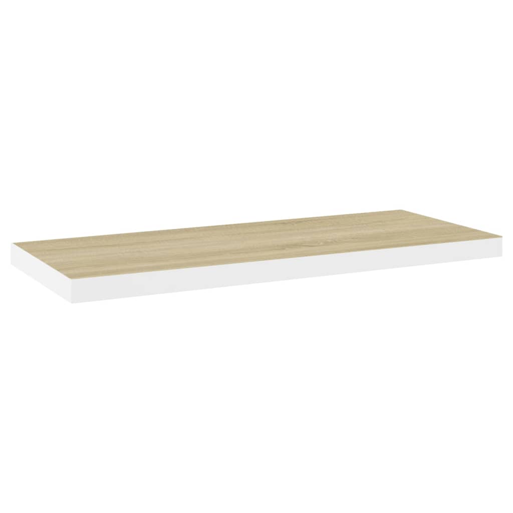 

vidaXL Floating Wall Shelf Oak and White 31.5"x9.3"x1.5" MDF