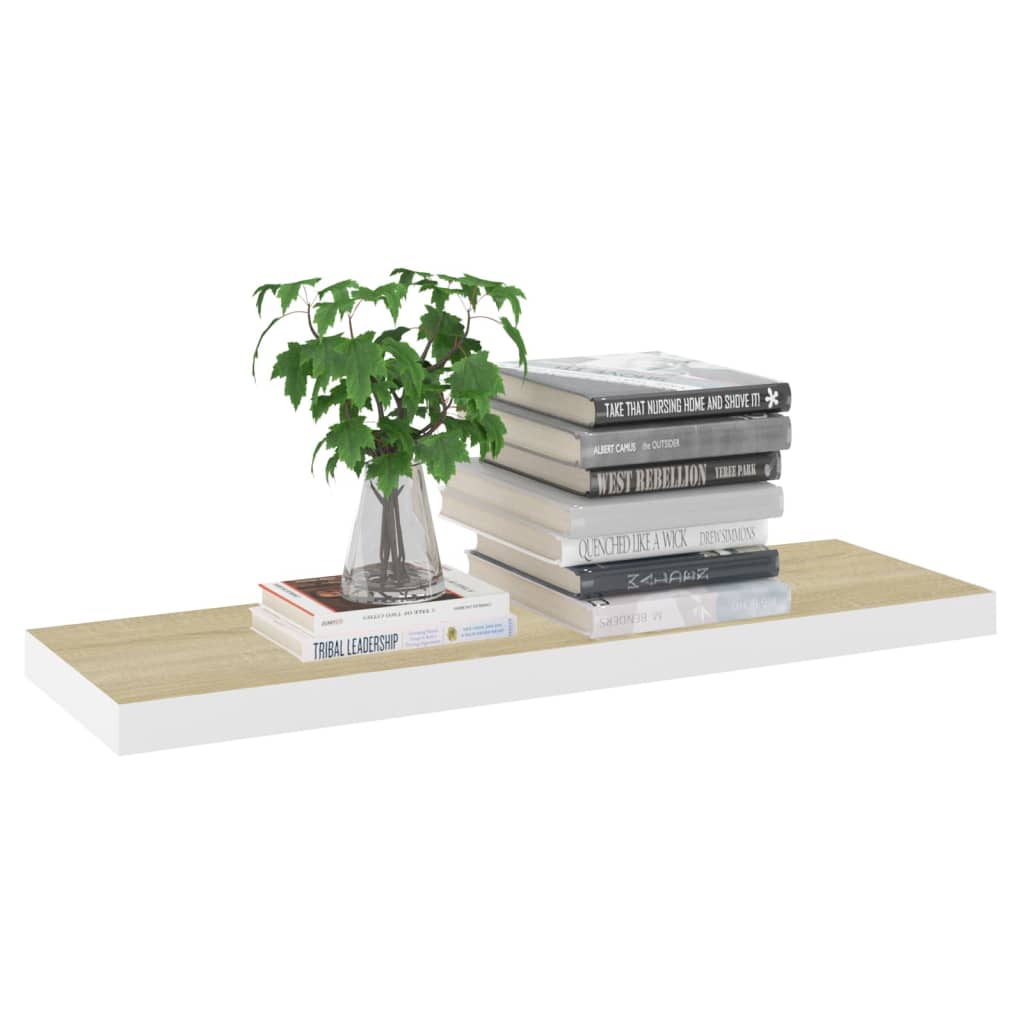 

vidaXL Wandschappen zwevend 4 st 80x23,5x3,8 cm MDF eikenkleurig wit