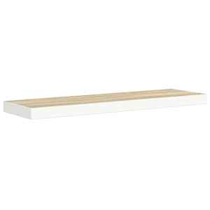 Plovoucí nástěnná police dub a bílá 90 x 23,5 x 3,8 cm MDF - obrázek 2