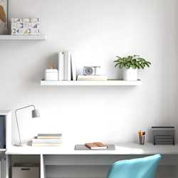 vidaXL Pakabinama sieninė lentyna, ąžuolo/balta, 90x23,5x3,8cm, MDF