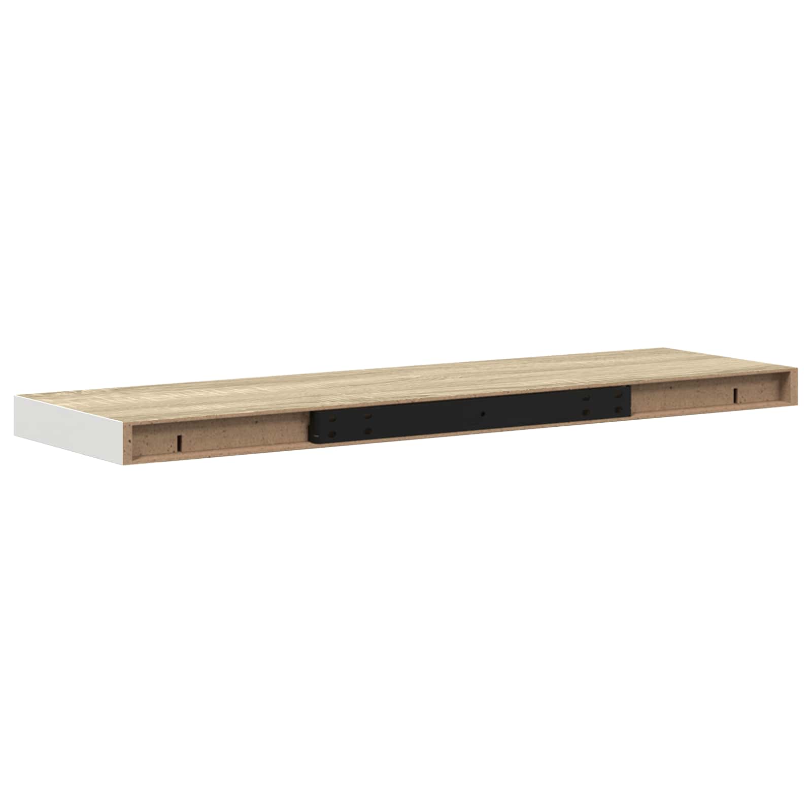 vidaXL Plovoucí nástěnná police dub a bílá 90 x 23,5 x 3,8 cm MDF