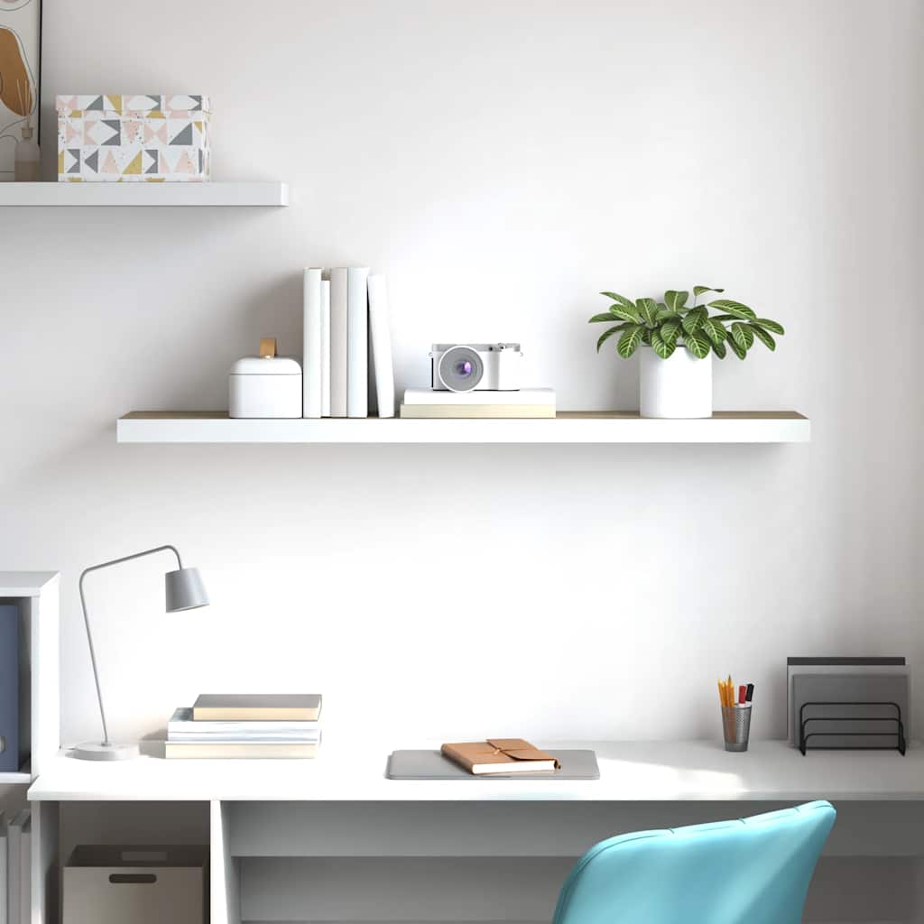 Thumbnail - vidaXL Schweberegal Eichen-Optik und Weiß 120x23,5x3,8 cm MDF