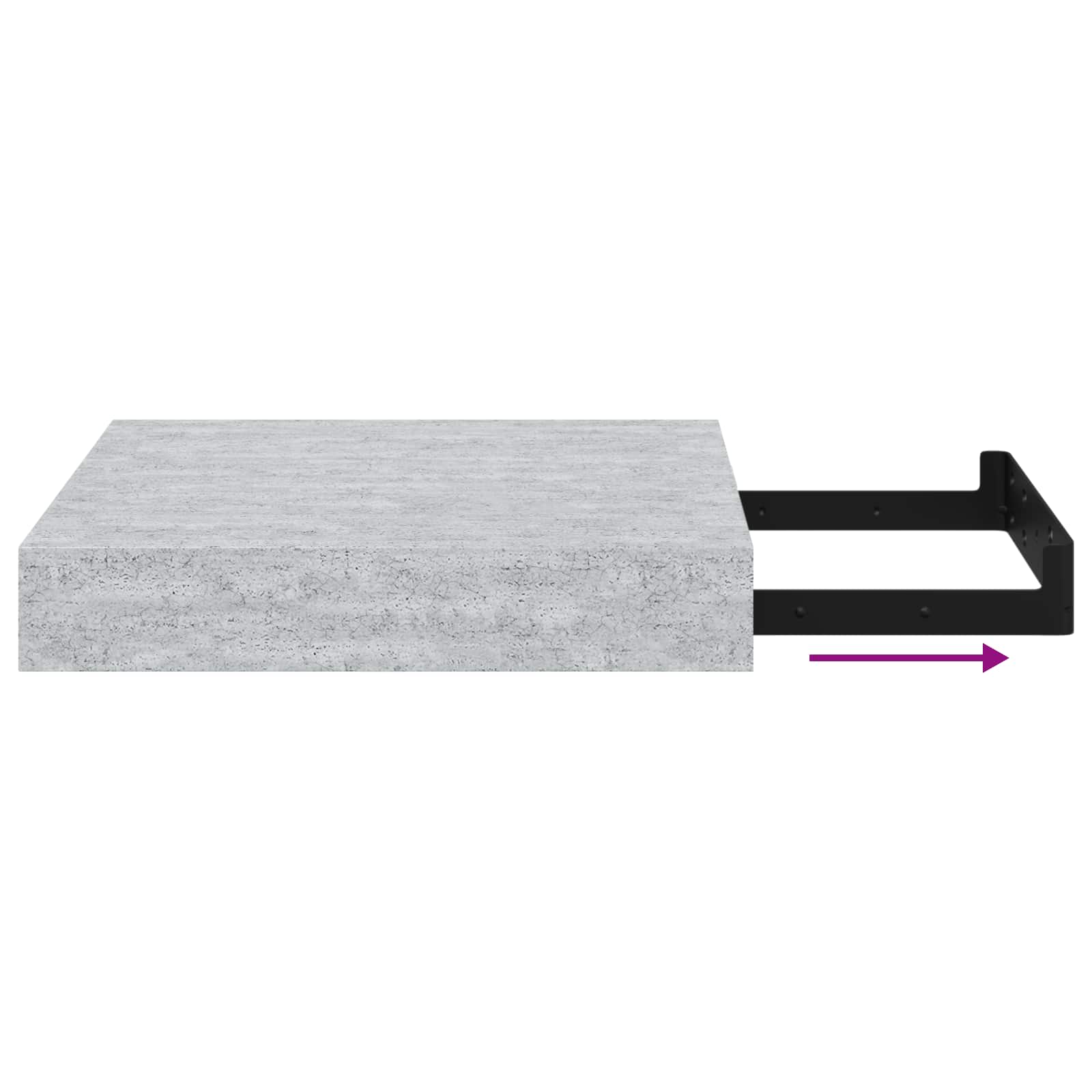 vidaXL Wandschap zwevend 23x23,5x3,8 cm MDF betongrijs