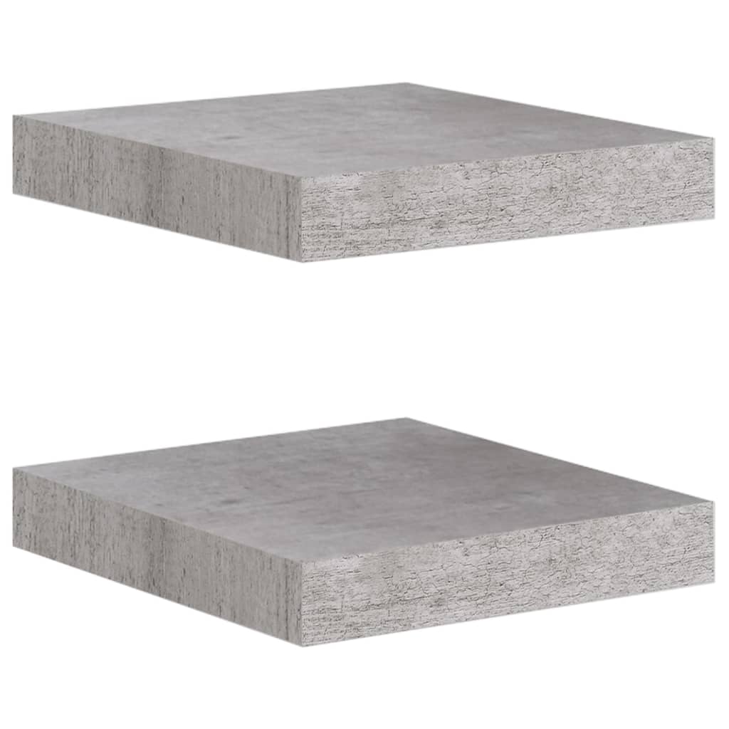 

vidaXL Floating Wall Shelves 2 pcs Concrete Gray 9.1"x9.3"x1.5" MDF