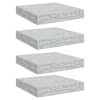 vidaXL seinariiulid, 4 tk, betoonhall, 23 x 23,5 x 3,8 cm MDF