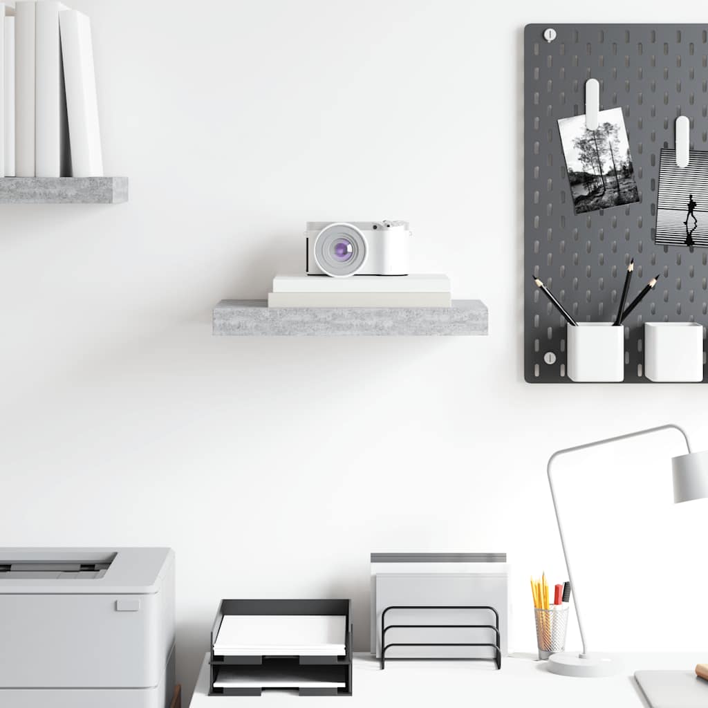 Thumbnail - vidaXL Schweberegal Betongrau 40x23x3,8 cm MDF