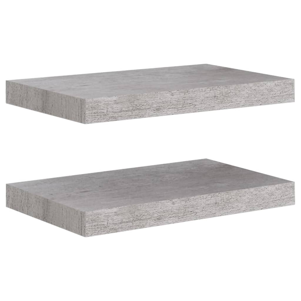 

vidaXL Floating Wall Shelves 2 pcs Concrete Gray 15.7"x9.1"x1.5" MDF
