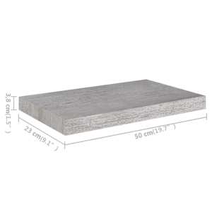 Plovoucí nástěnná police betonově šedá 50 x 23 x 3,8 cm MDF - obrázek 7