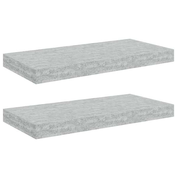vidaXL seinariiulid, 2 tk, betoonhall, 50 x 23,5 x 3,8 cm MDF