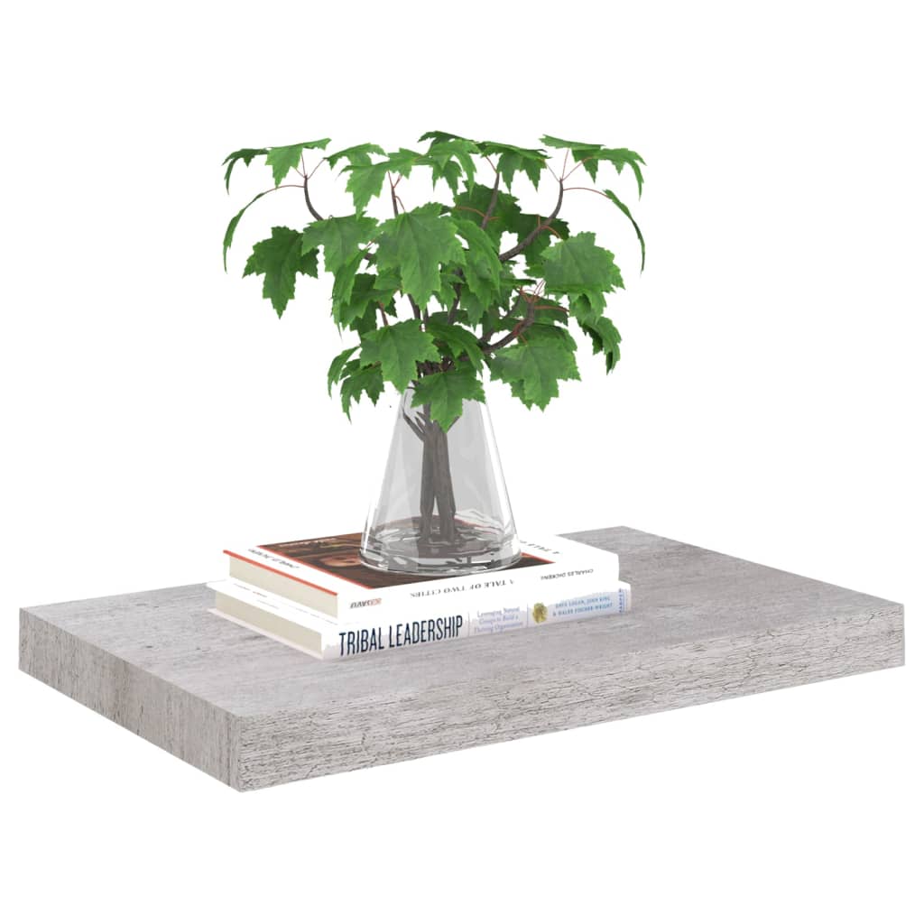 

vidaXL Wandschappen zwevend 2 st 50x23x3,8 cm MDF betongrijs