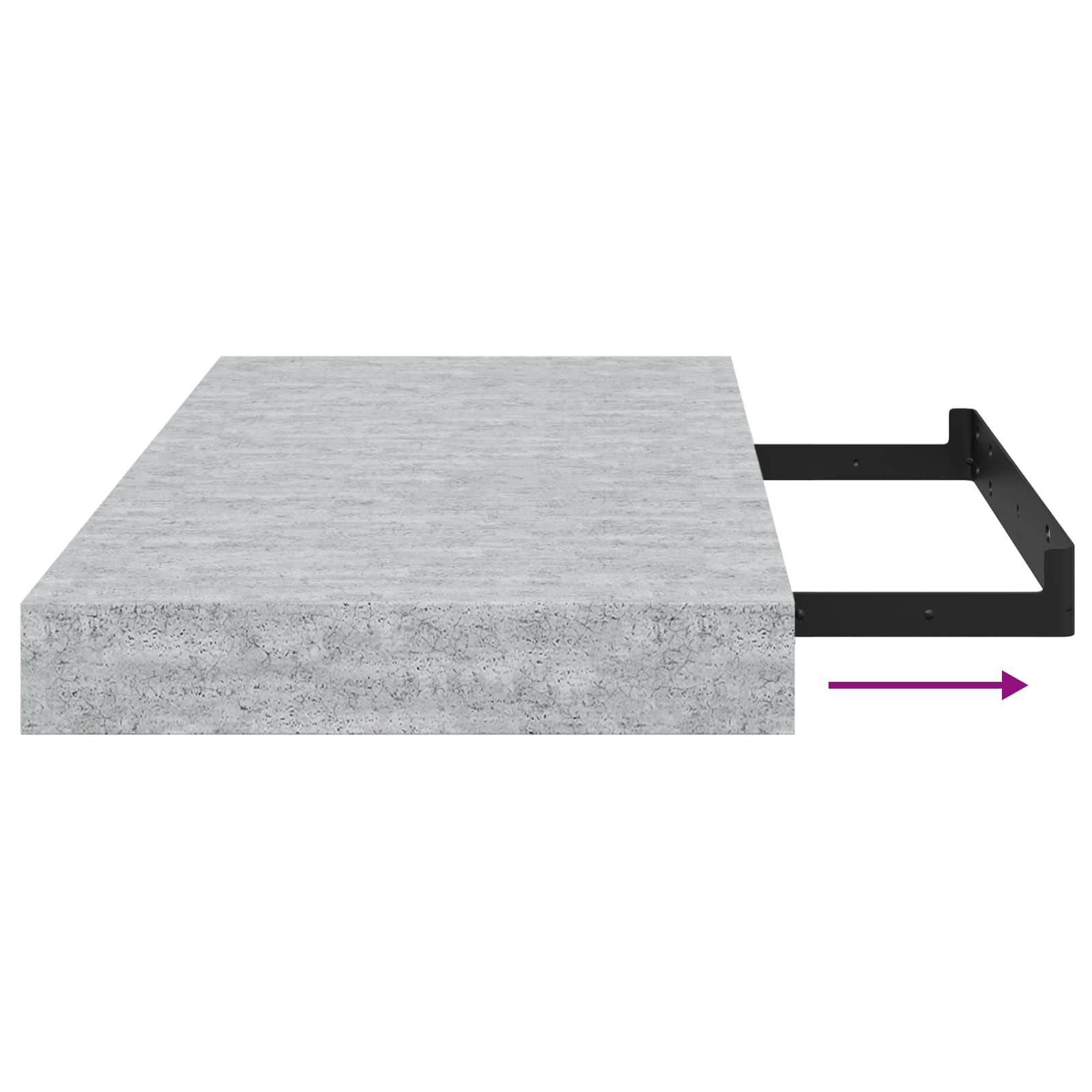 vidaXL Wandschappen zwevend 4 st 50x23,5x3,8 cm MDF betongrijs