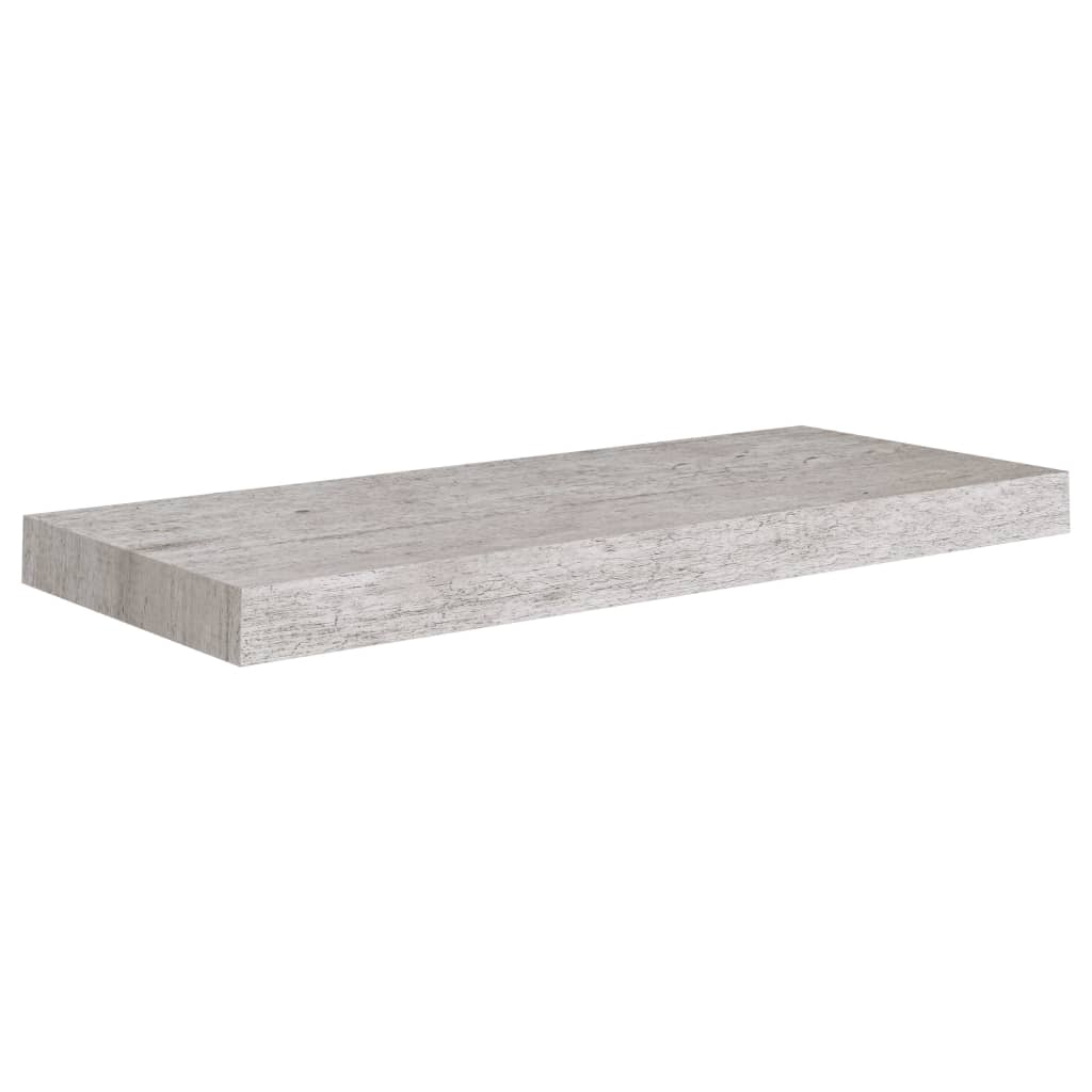 Raft de perete suspendat, gri beton, 60×23,5×3,8 cm, MDF