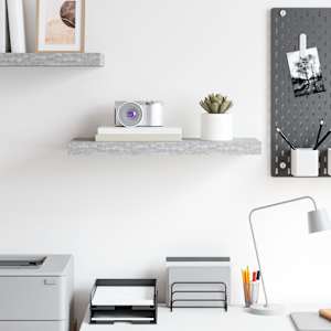 Plovoucí nástěnná police betonově šedá 60 x 23,5 x 3,8 cm MDF - obrázek 3