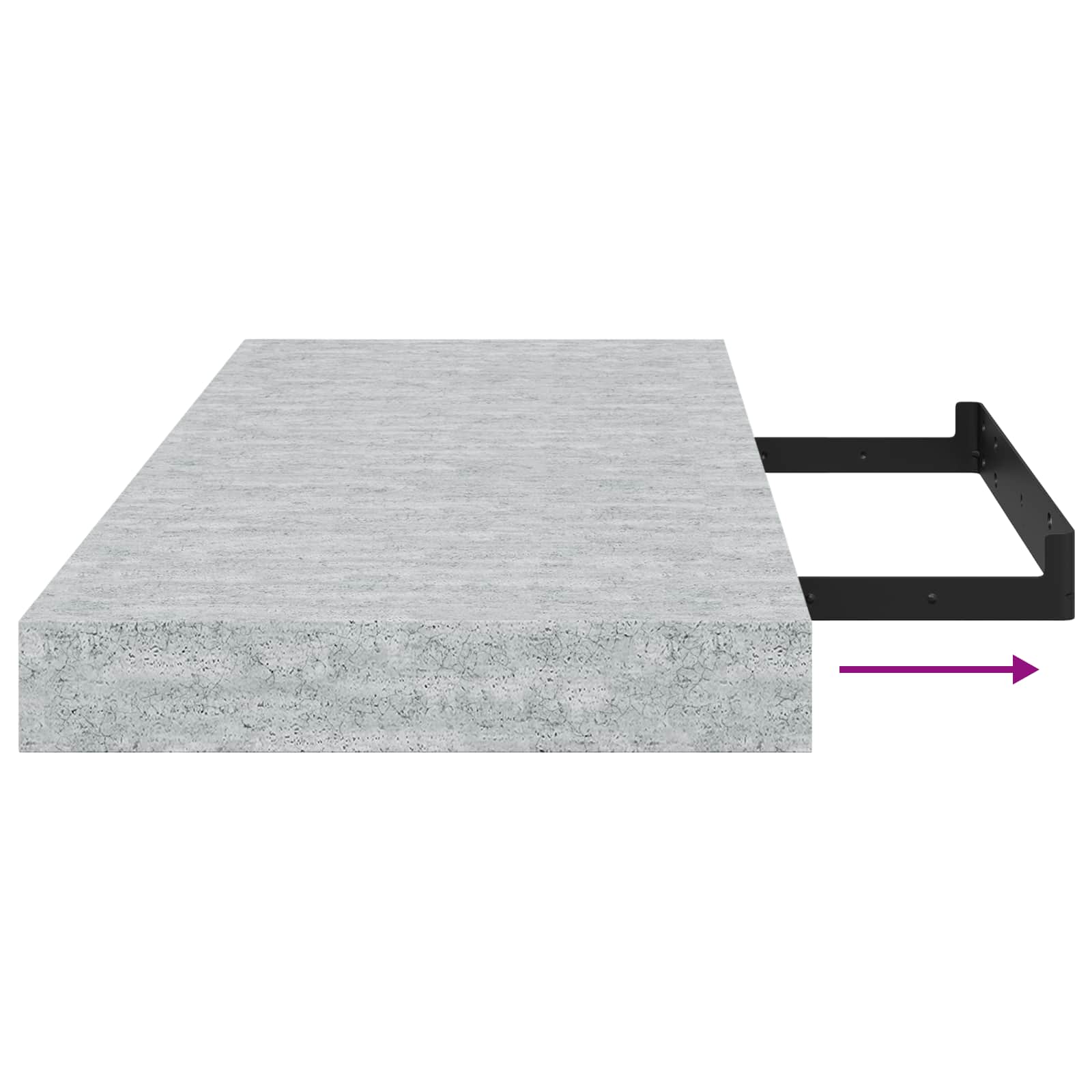 vidaXL Wandschap zwevend 60x23,5x3,8 cm MDF betongrijs