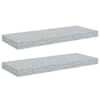 vidaXL seinariiulid, 2 tk, betoonhall, 60 x 23,5 x 3,8 cm MDF