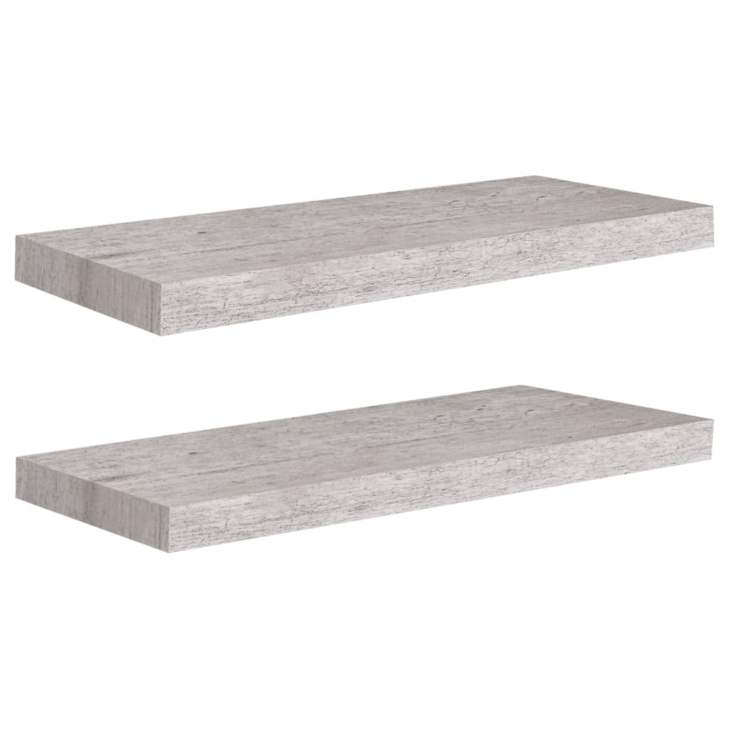 

vidaXL Floating Wall Shelves 2 pcs Concrete Gray 23.6"x9.3"x1.5" MDF