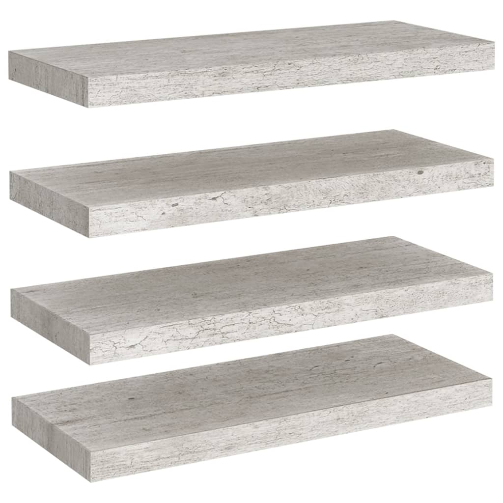 

vidaXL Floating Wall Shelves 4 pcs Concrete Gray 23.6"x9.3"x1.5" MDF