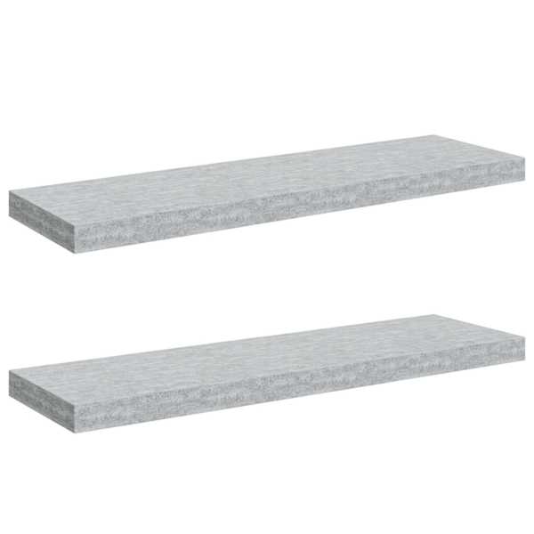 vidaXL seinariiulid 2 tk, betoonhall, 80 x 23,5 x 3,8 cm MDF