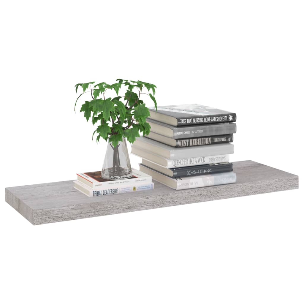 vidaXL Wandschappen zwevend 4 st 80x23,5x3,8 cm MDF betongrijs afbeelding