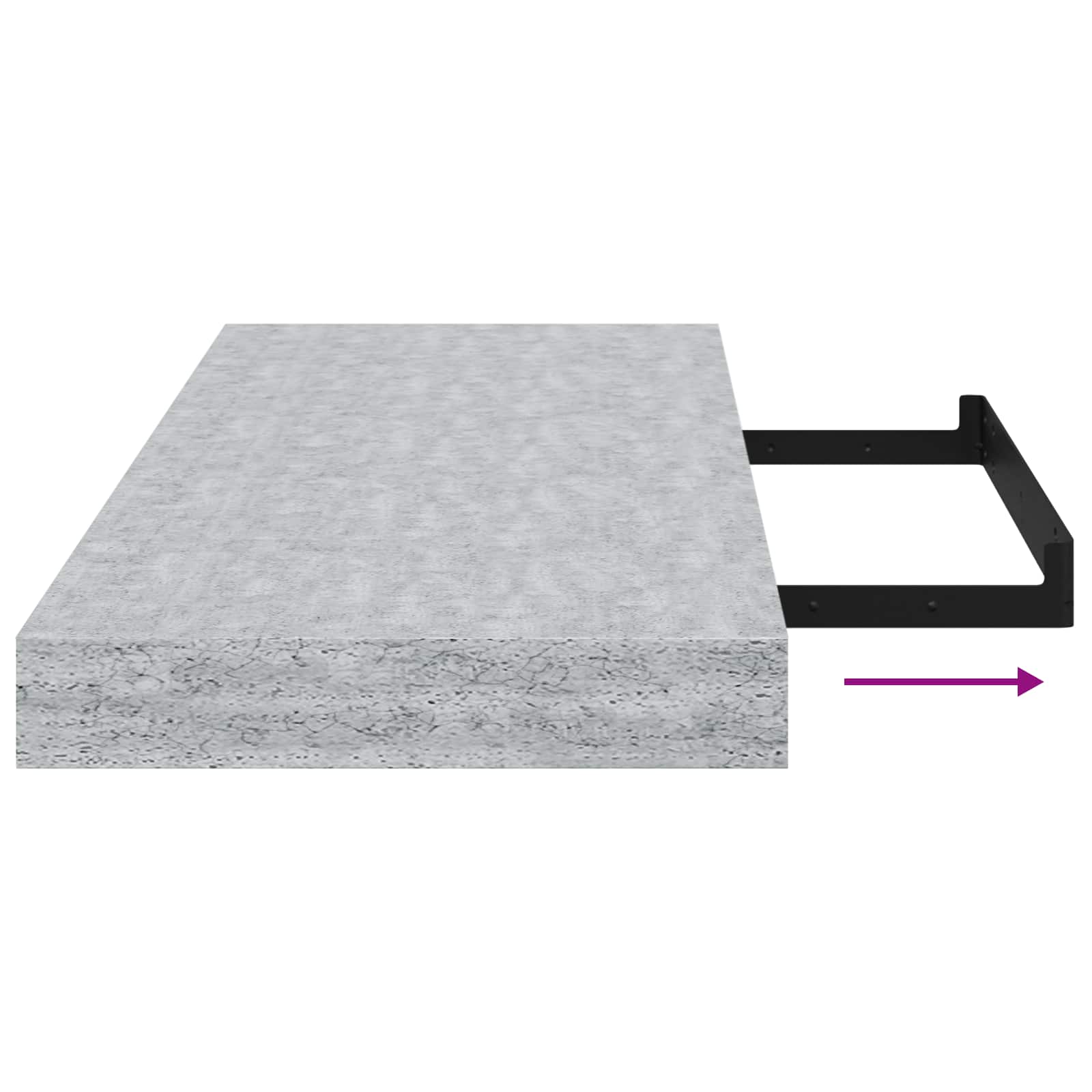 vidaXL Wandschap zwevend 90x23,5x3,8 cm MDF betongrijs