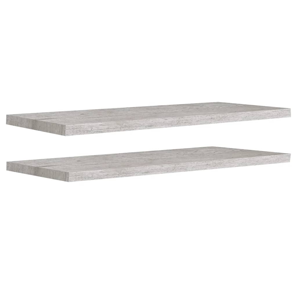 

vidaXL Floating Wall Shelves 2 pcs Concrete Gray 35.4"x9.3"x1.5" MDF