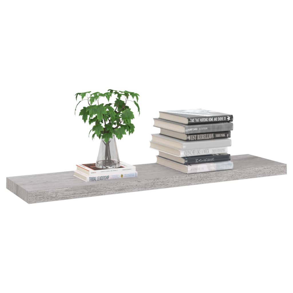 

vidaXL Wandschappen zwevend 4 st 90x23,5x3,8 cm MDF betongrijs