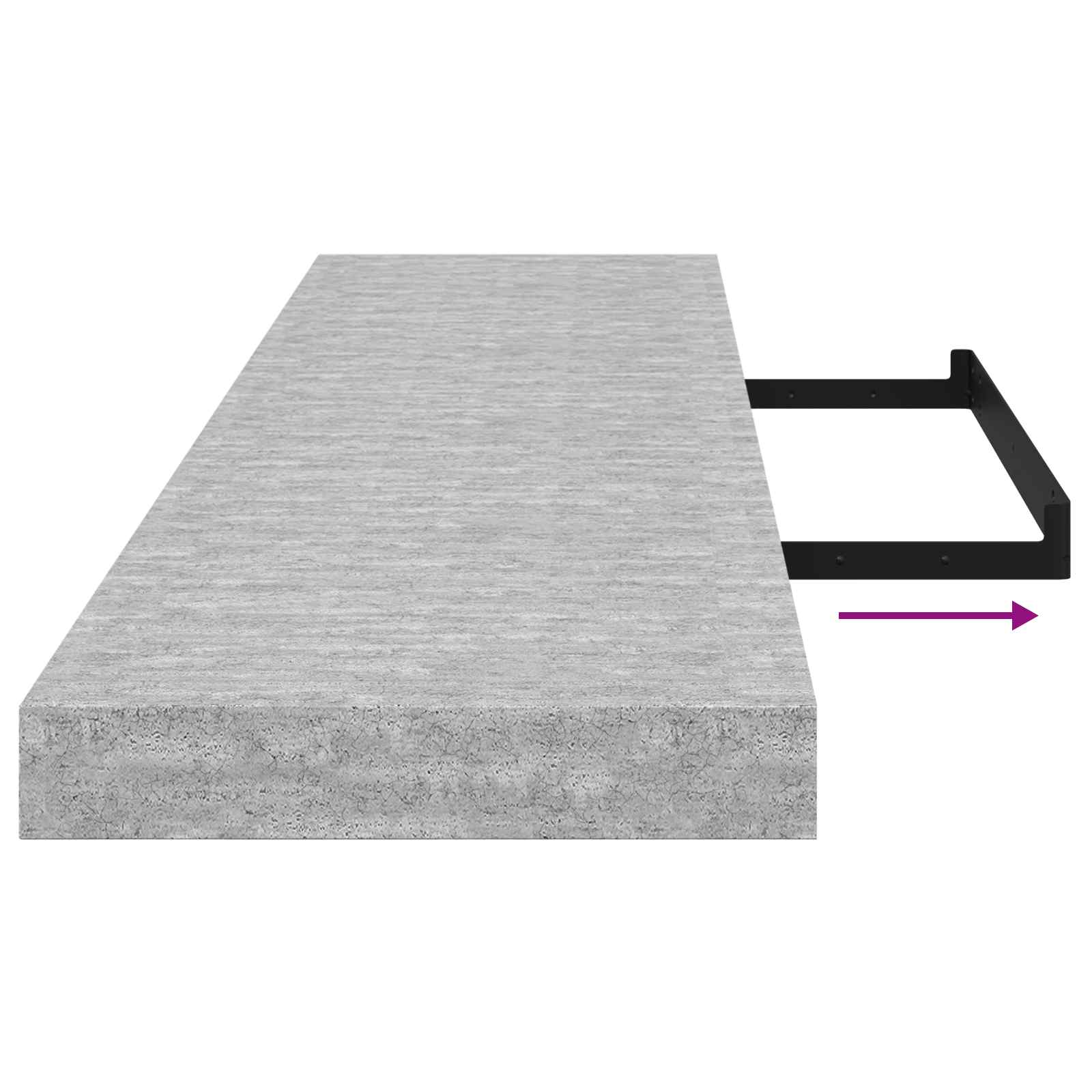 vidaXL Wandschap zwevend 120x23,5x3,8 cm MDF betongrijs