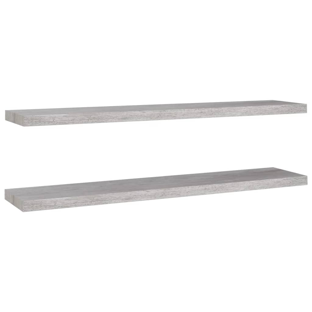 

vidaXL Floating Wall Shelves 2 pcs Concrete Gray 47.2"x9.3"x1.5" MDF