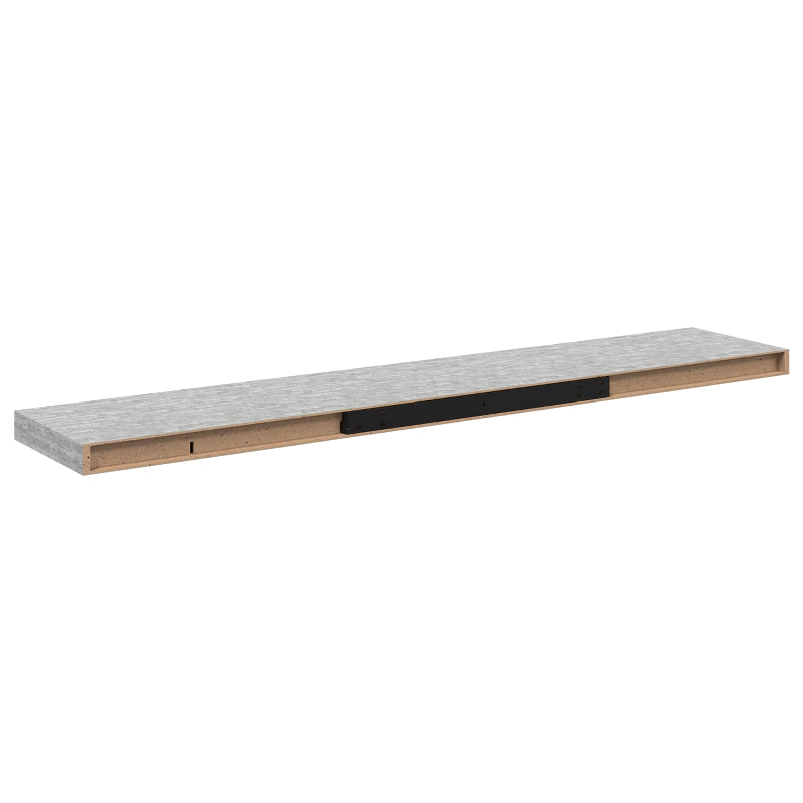 vidaXL Plovoucí nástěnné police 2 ks betonově šedé 120x23,5x3,8 cm MDF