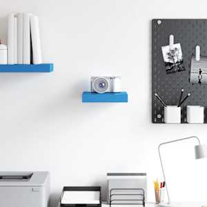 vidaXL k&eacute;k MDF lebegő fali polc 23 x 23,5 x 3,8 cm