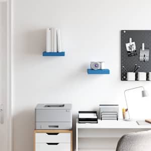 vidaXL Pakabinamos lentynos, 2vnt., mėlynos, 23x23,5x3,8cm, MDF