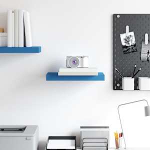 vidaXL Prateleira de parede suspensa 40x23x3,8 cm MDF azul