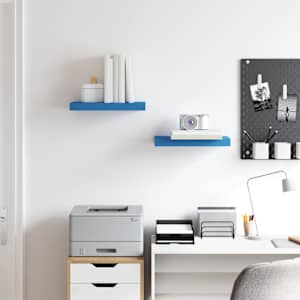 vidaXL Mensole a Parete 2 pz Blu 40x23x3,8 cm in MDF