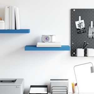 vidaXL Schweberegal Blau 50x23x3,8 cm MDF