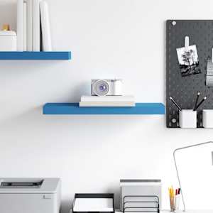 vidaXL Schweberegal Blau 60x23,5x3,8 cm MDF