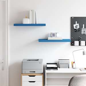 vidaXL Окачени стенни рафтове, 2 бр, cини, 60x23,5x3,8 см, МДФ