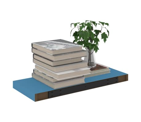 vidaXL P&oacute;łki ścienne, 4 szt., niebieskie, 60 x 23,5 x 3,8 cm, MDF