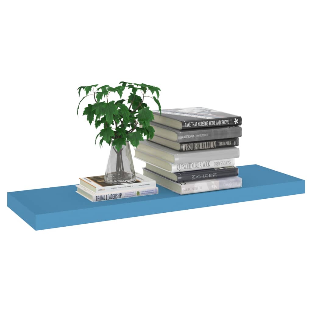 

vidaXL Wandschappen zwevend 4 st 80x23,5x3,8 cm MDF blauw