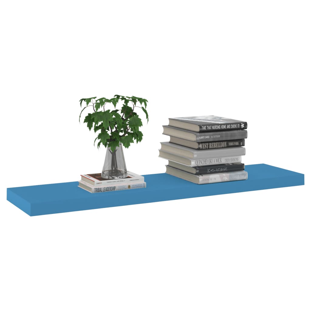 vidaXL Schweberegale 2 Stk. Blau 90x23,5x3,8 cm MDF