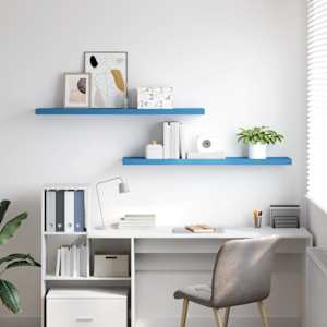 vidaXL v&aelig;ghylder 2 stk. 120x23,5x3,8 cm MDF bl&aring;