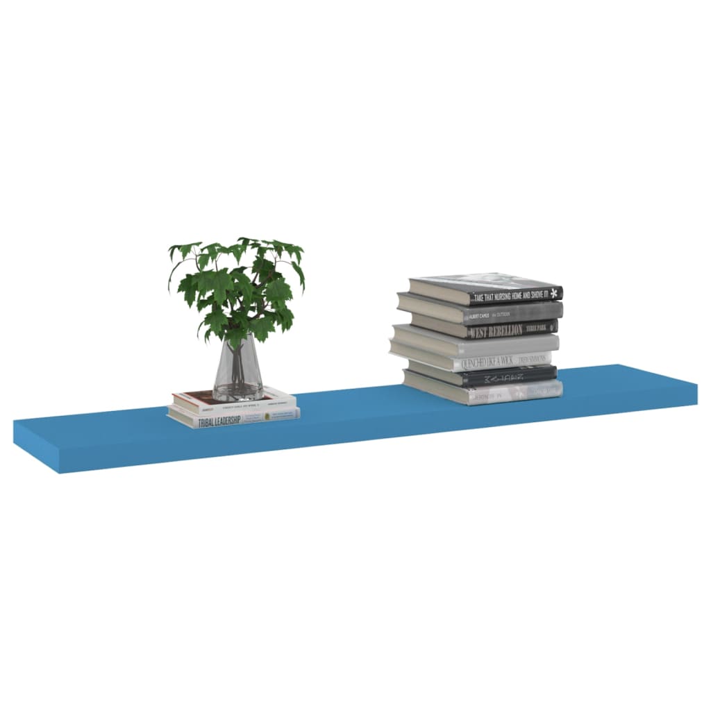 vidaXL Estantes flotantes de pared 4 uds MDF azul 120x23,5x3,8 cm