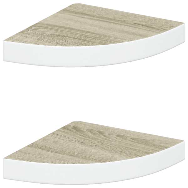 vidaXL nurgariiulid 2 tk, tamm ja valge, 25 x 25 x 3,8 MDF