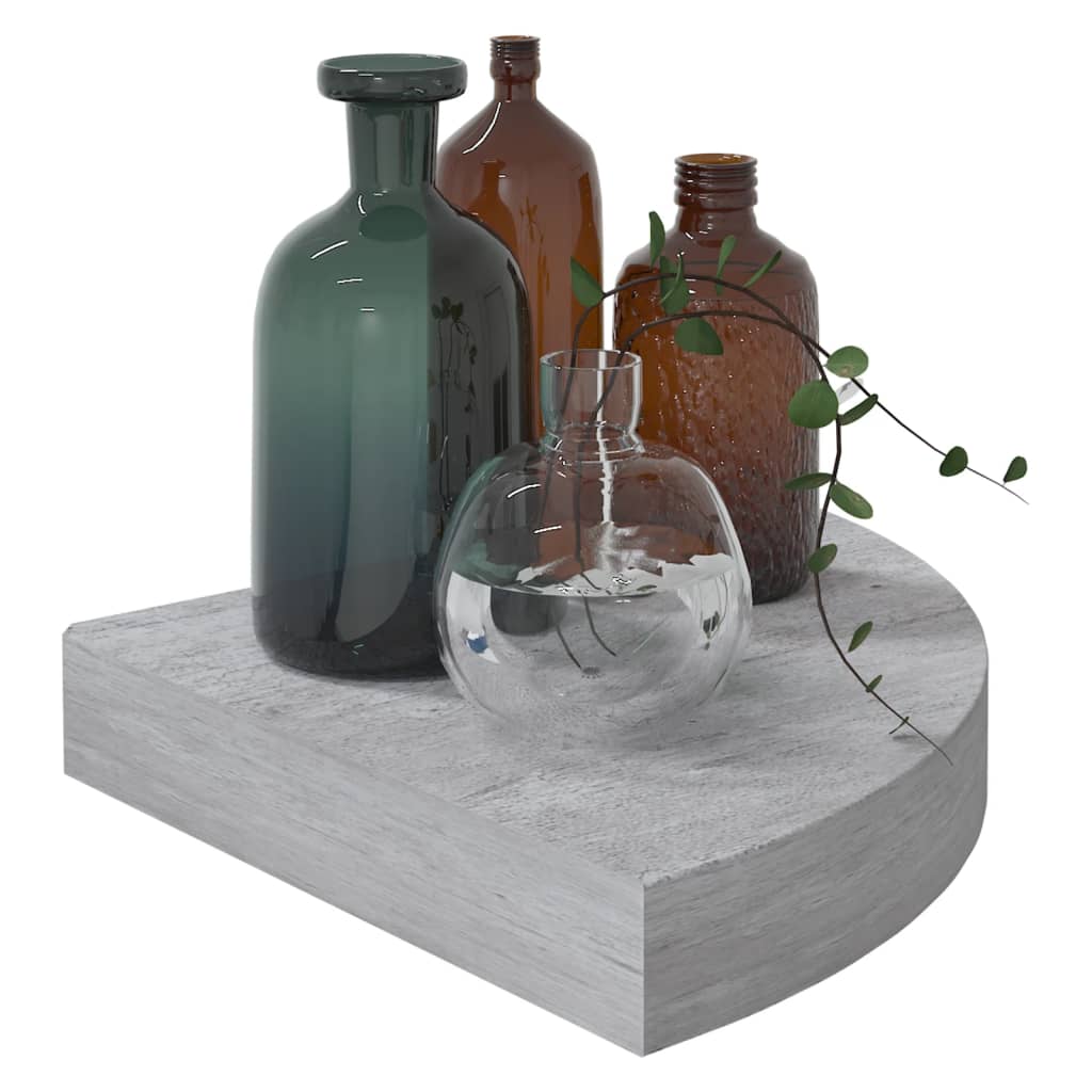 

vidaXL Hoekwandschappen 2 st 25x25x3,8 cm MDF betongrijs