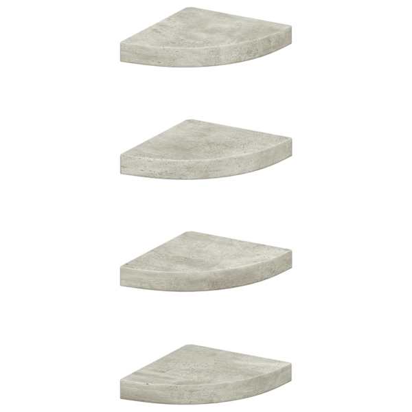 vidaXL nurgariiulid 4 tk, betoonhall, 25 x 25 x 3,8 cm MDF