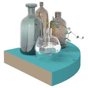 vidaXL Sieninės kampinės lentynos, 2vnt., mėlynos, 25x25x3,8cm, MDF