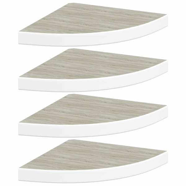 vidaXL nurgariiulid 4 tk, tamm ja valge, 35 x 35 x 3,8 MDF