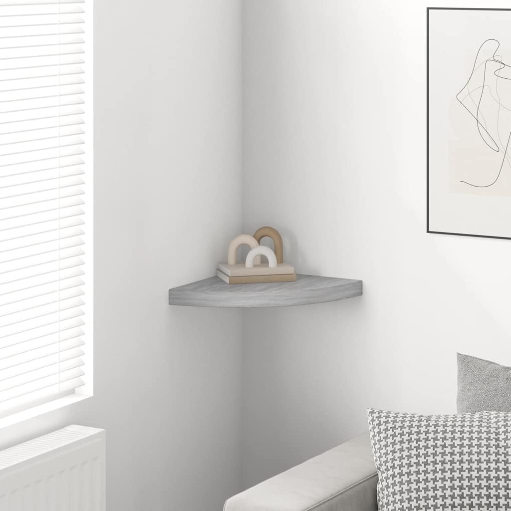 Thumbnail - vidaXL Eck-Schweberegal Betongrau 35x35x3,8 cm MDF