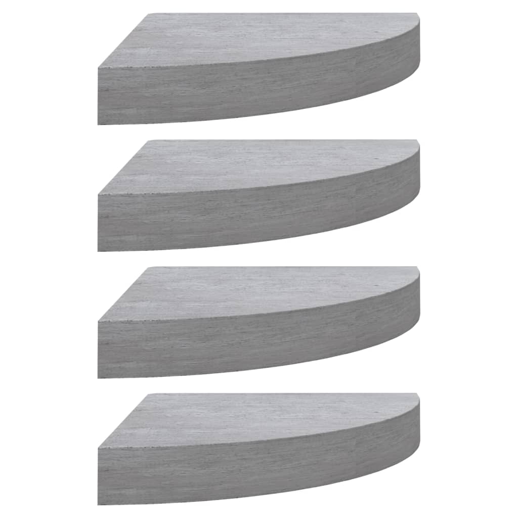 

vidaXL Wall Corner Shelves 4 pcs Concrete Gray 13.7"x13.7"x1.4" MDF