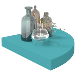 vidaXL Sieninės kampinės lentynos, 4vnt., mėlynos, 35x35x3,8cm, MDF